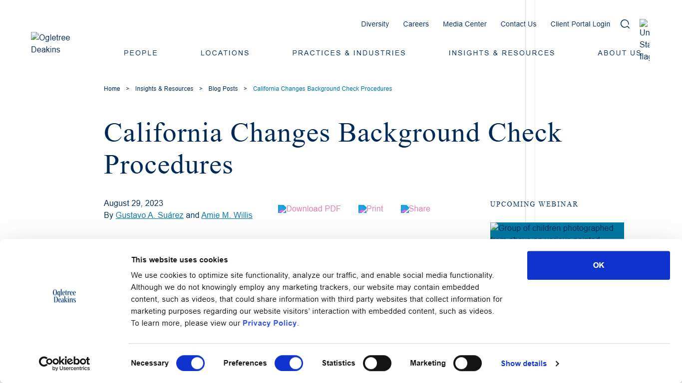 California Changes Background Check Procedures - Ogletree