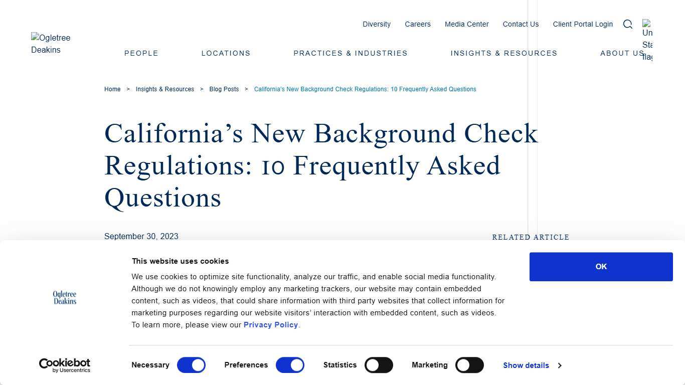 California’s New Background Check Regulations: 10 Frequently Asked Questions - Ogletree